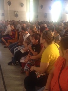 Families gathering in Beirut church